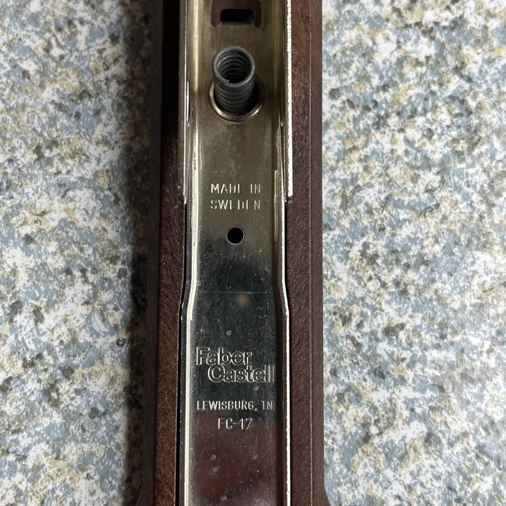 Faber-Castell Stapler FC-17 Brown WoodGrain Finish Vintage Office Made in Sweden